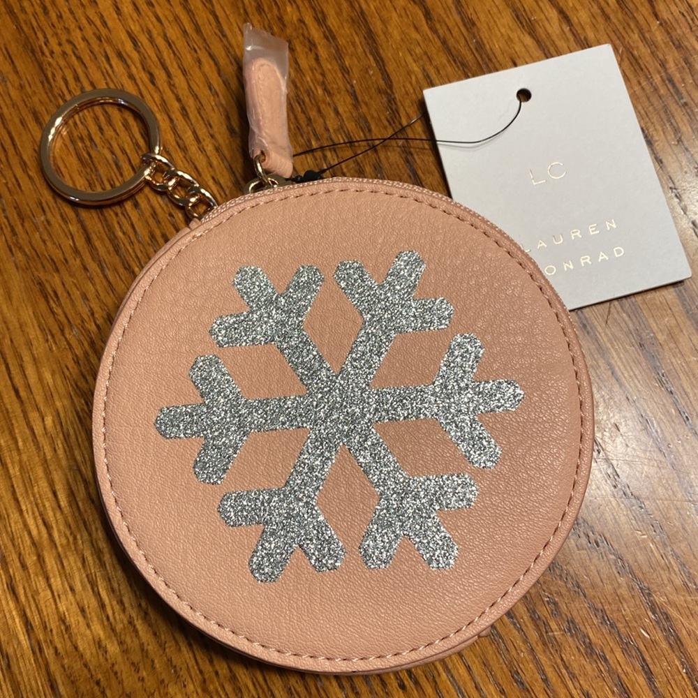 Lauren Conrad Snowflake Wallet Keychain NWT